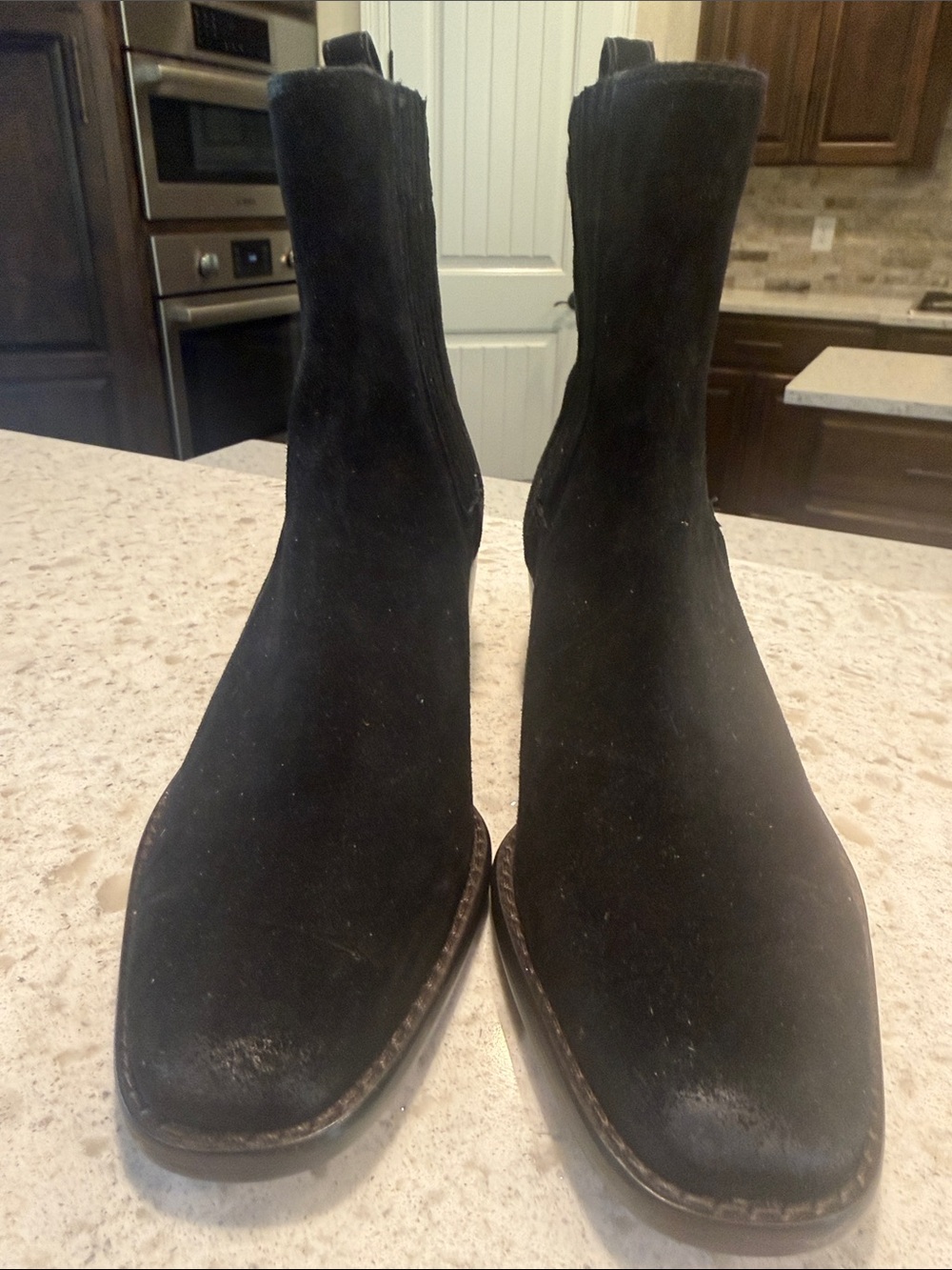 Sam Edelman Black Suede Chelsea Ankle Boots